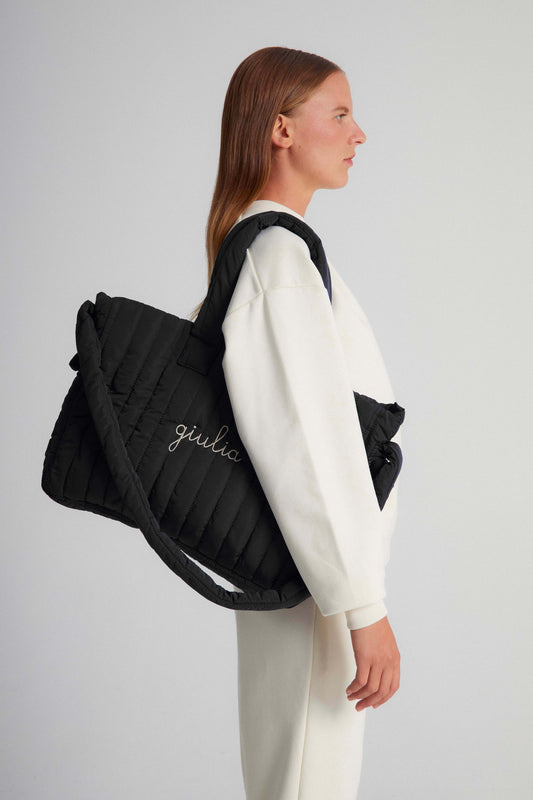Borsa a Spalla Imbottita - Nero