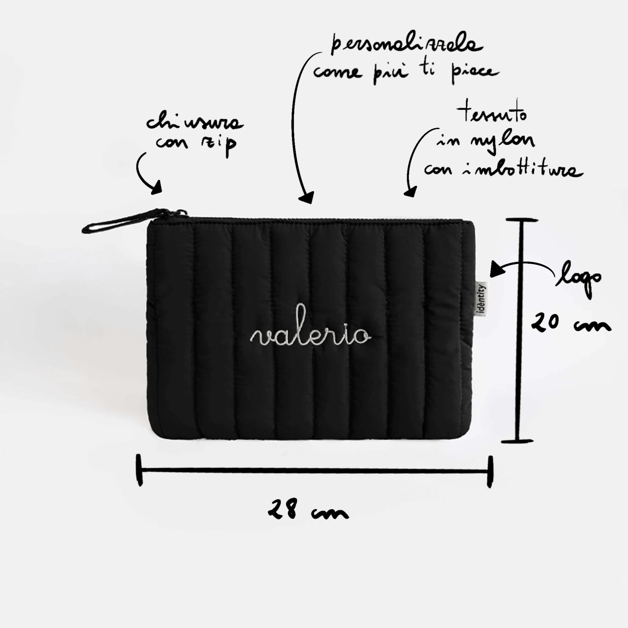 Pouch Bag Imbottita - Nero - IDENTITY