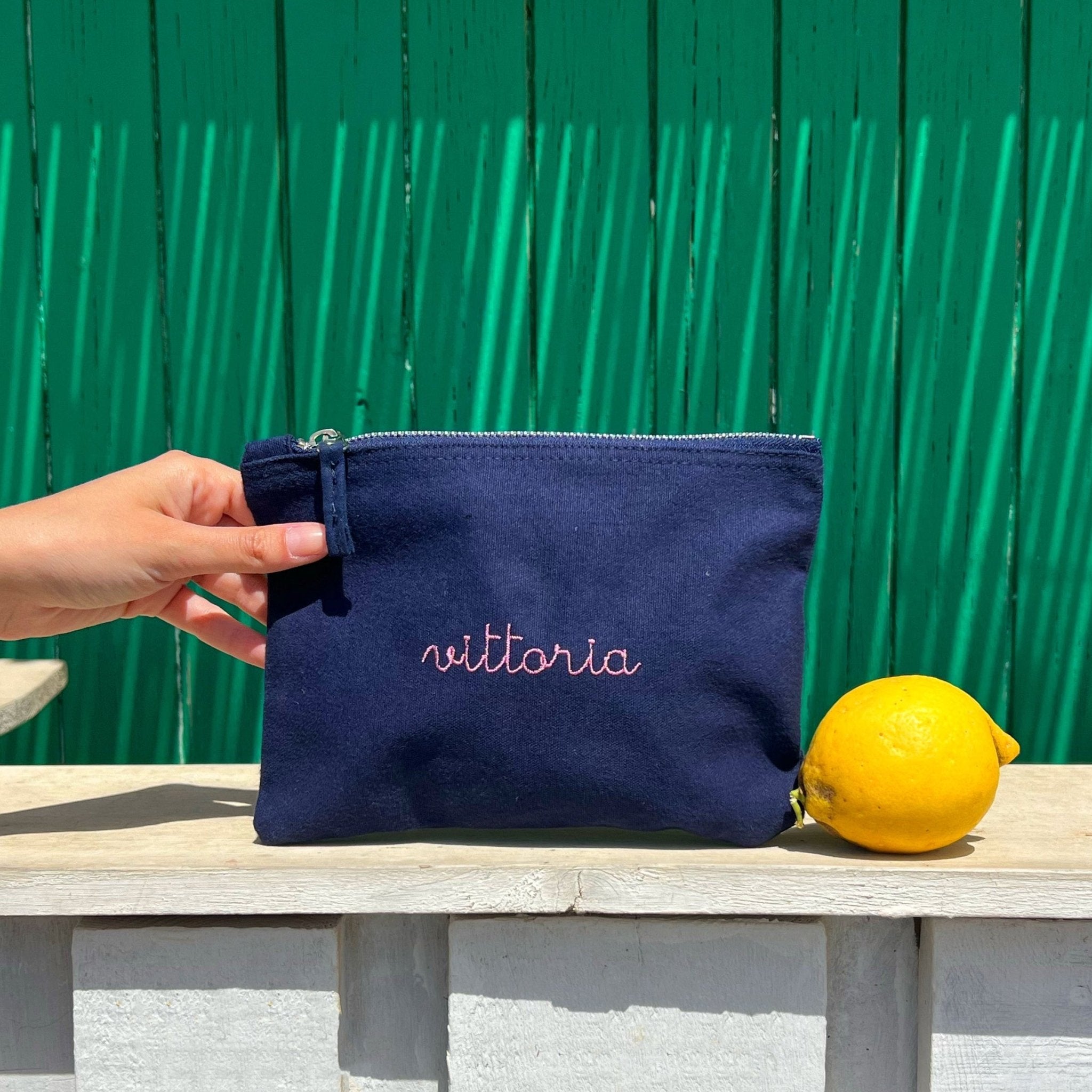 Pouch Bag in Cotone - Blu navy - IDENTITY