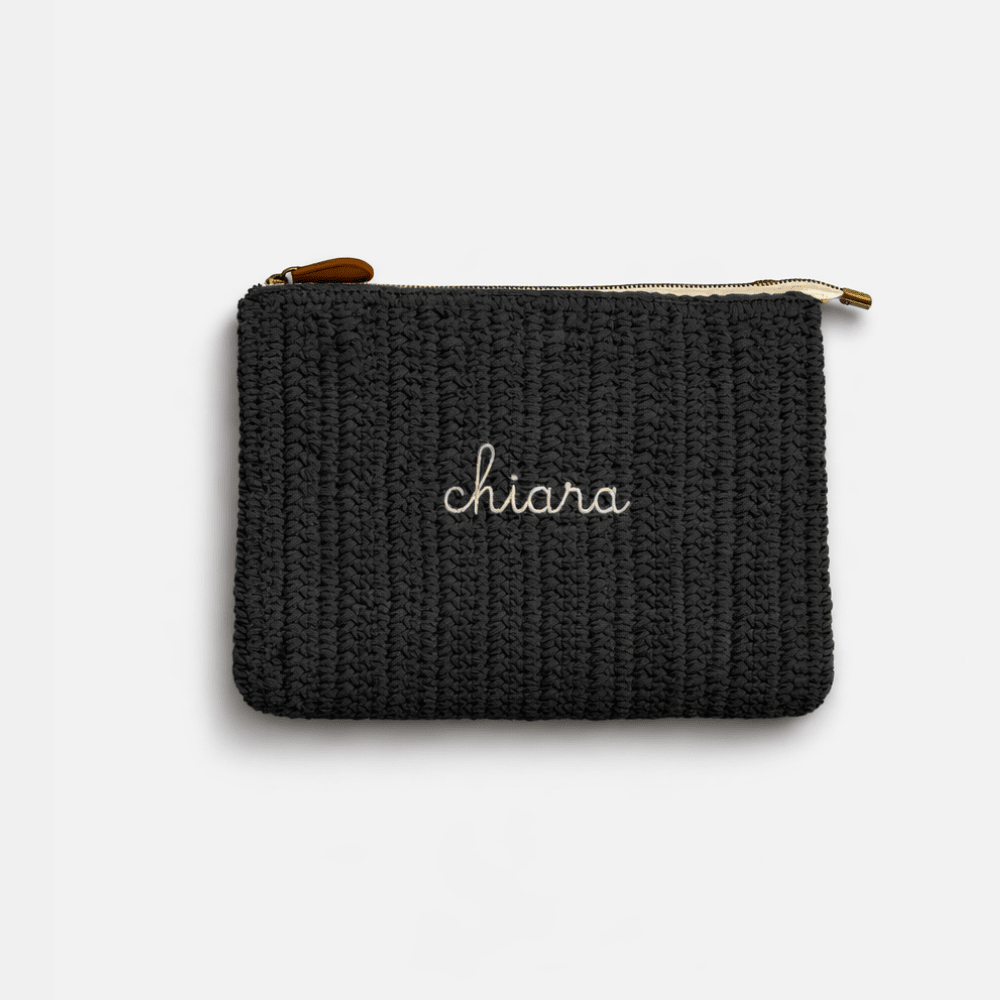 Pouch Bag in Rafia - Nero - IDENTITY
