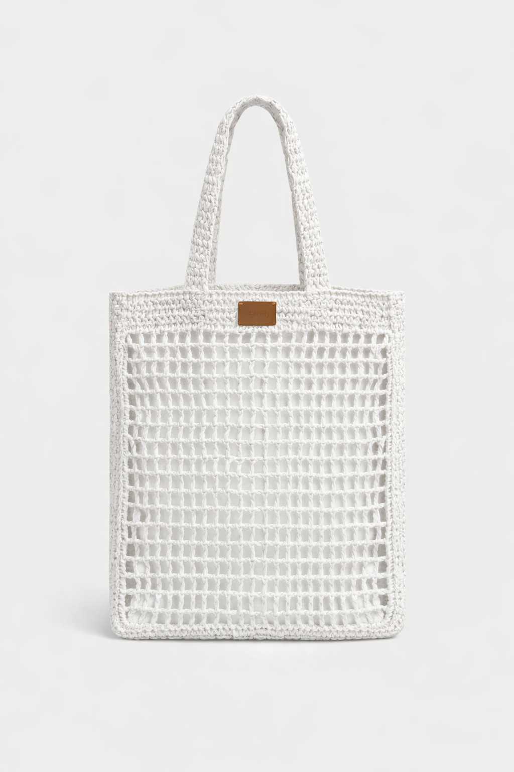 Borsa Tote in Rafia - Bianco
