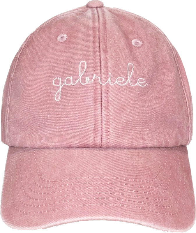 Cappellino rosa ricamato