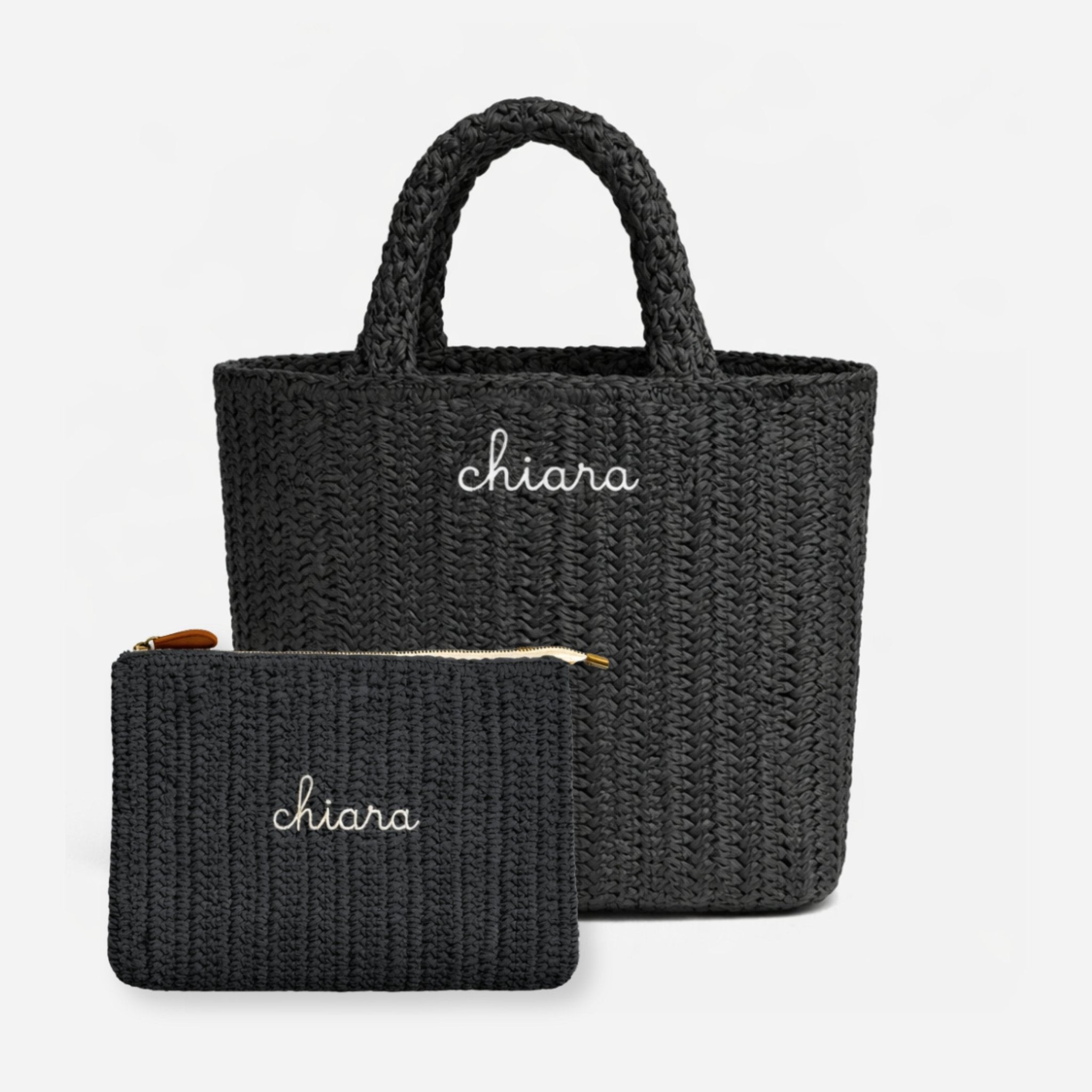 Set Rafia + Pouch - Nero - IDENTITY