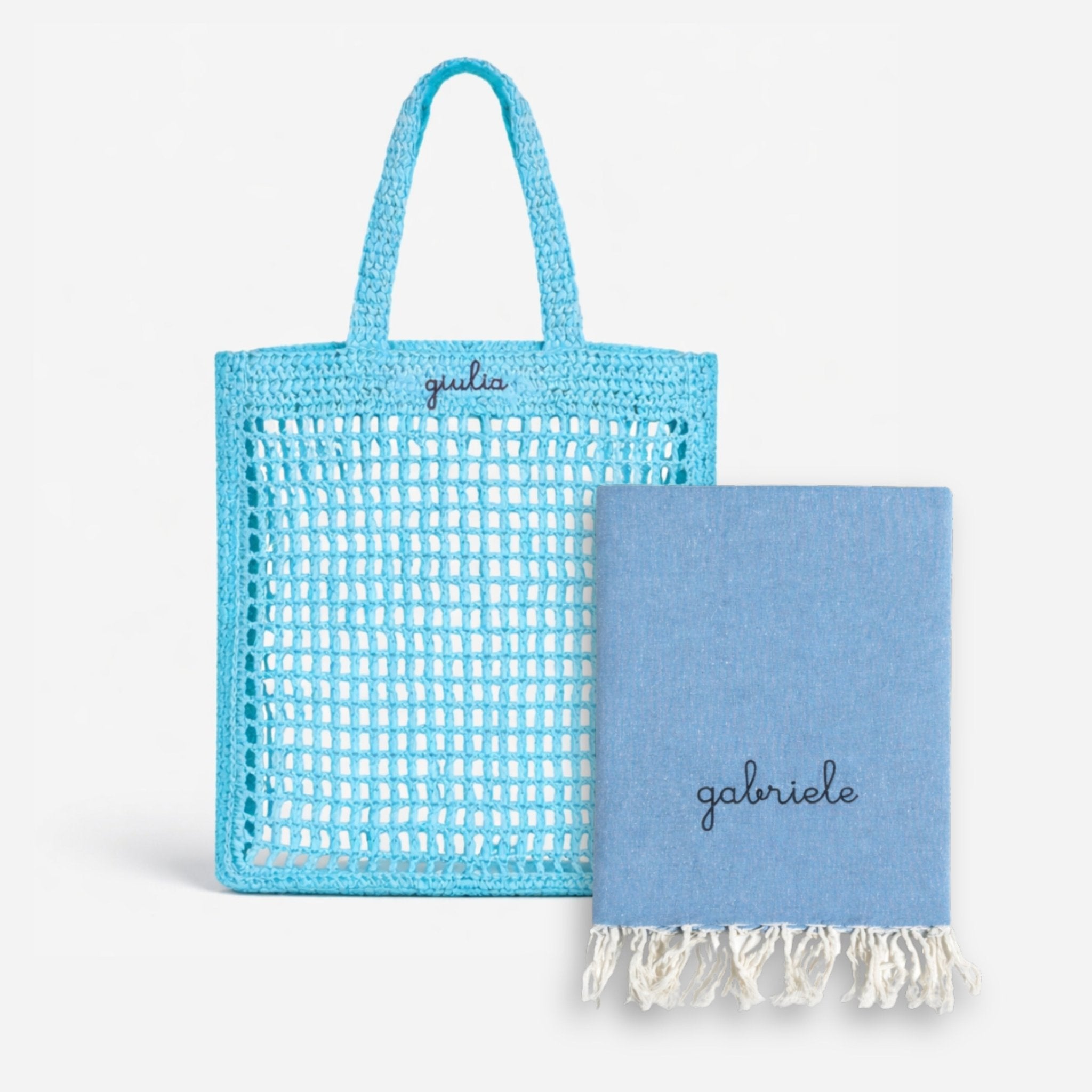 Set Rafia + Telo - Azzurro - IDENTITY