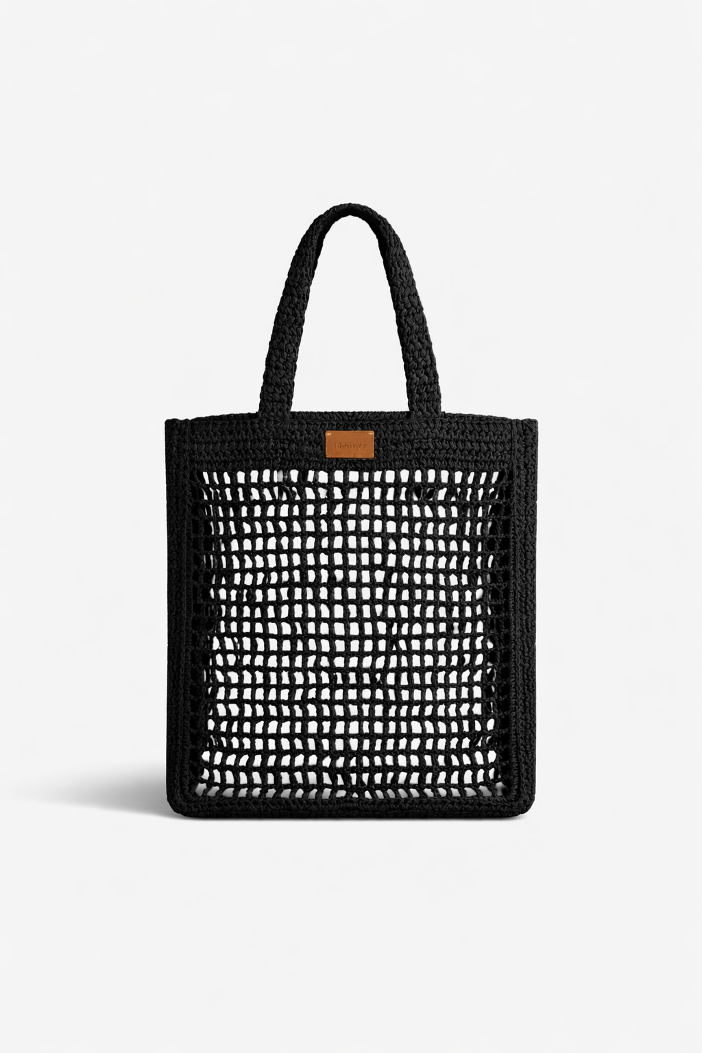 Borsa Tote in Rafia - Nero