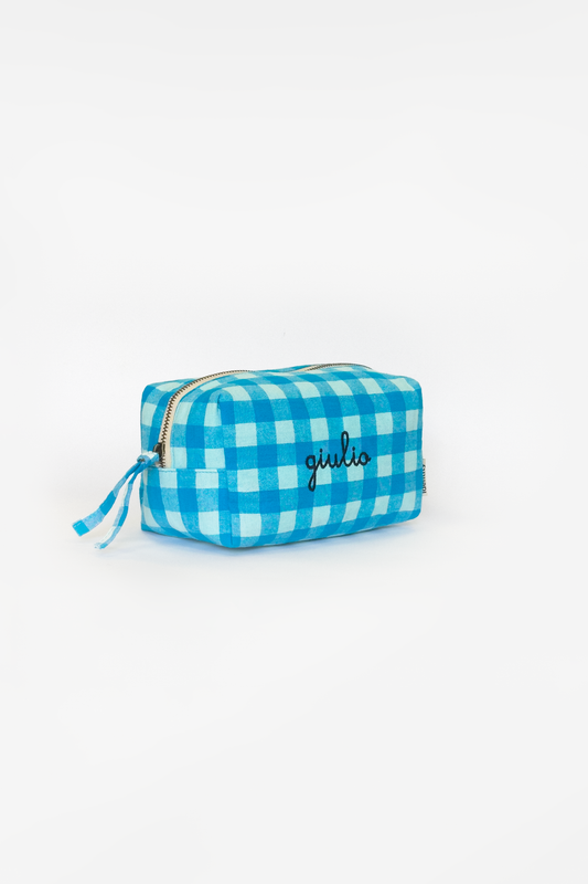 Astuccio in Vichy - Azzurro