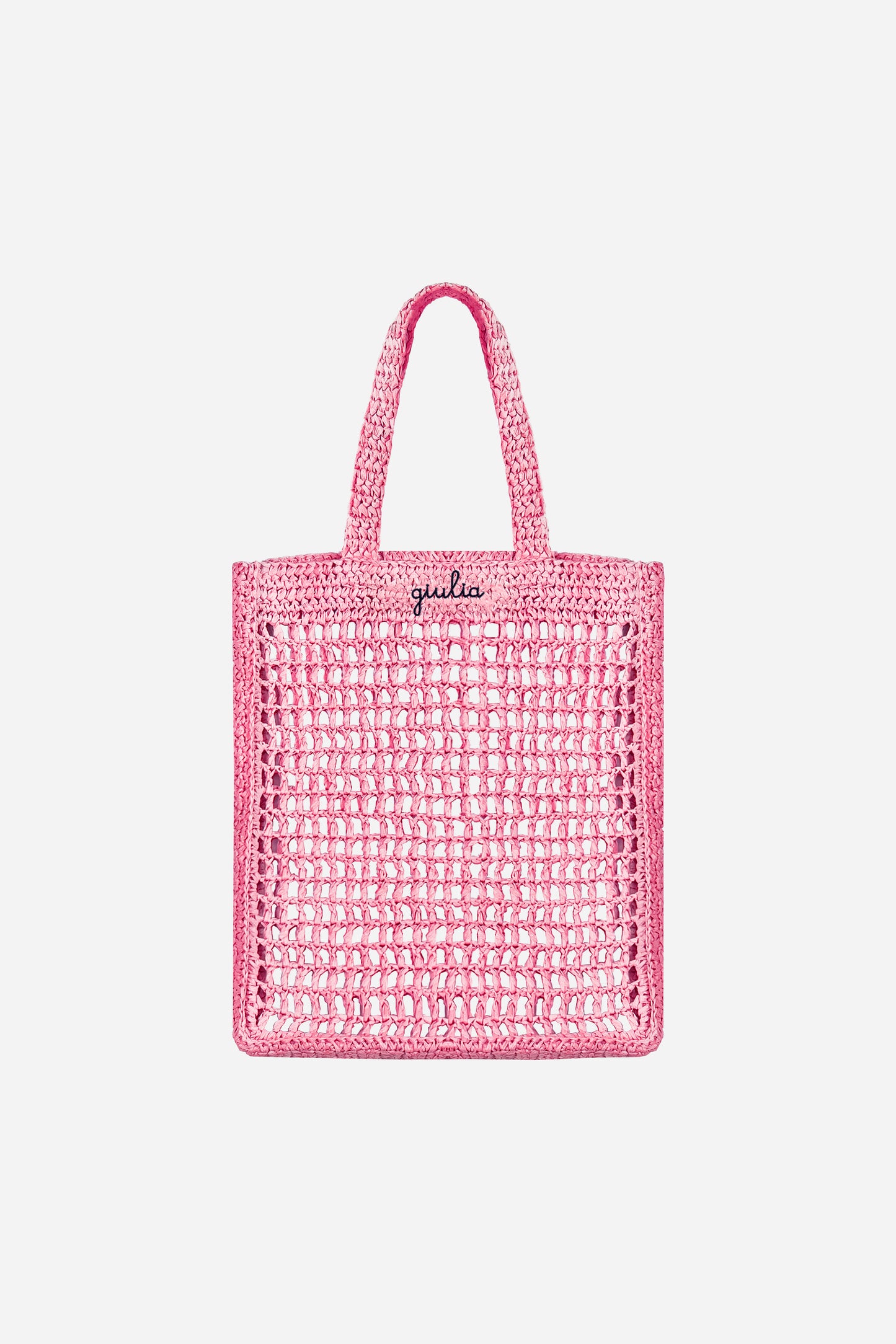 Rafia Tote Bag - Pink