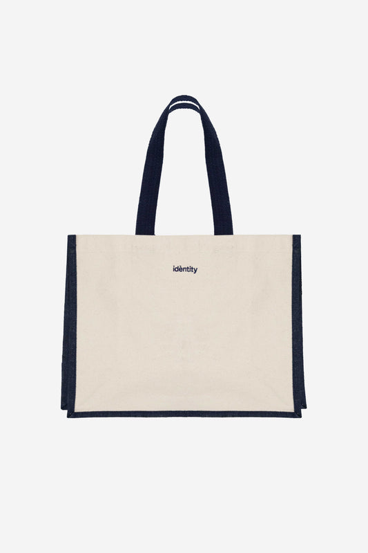 Borsa Tote in Cotone - Blu navy