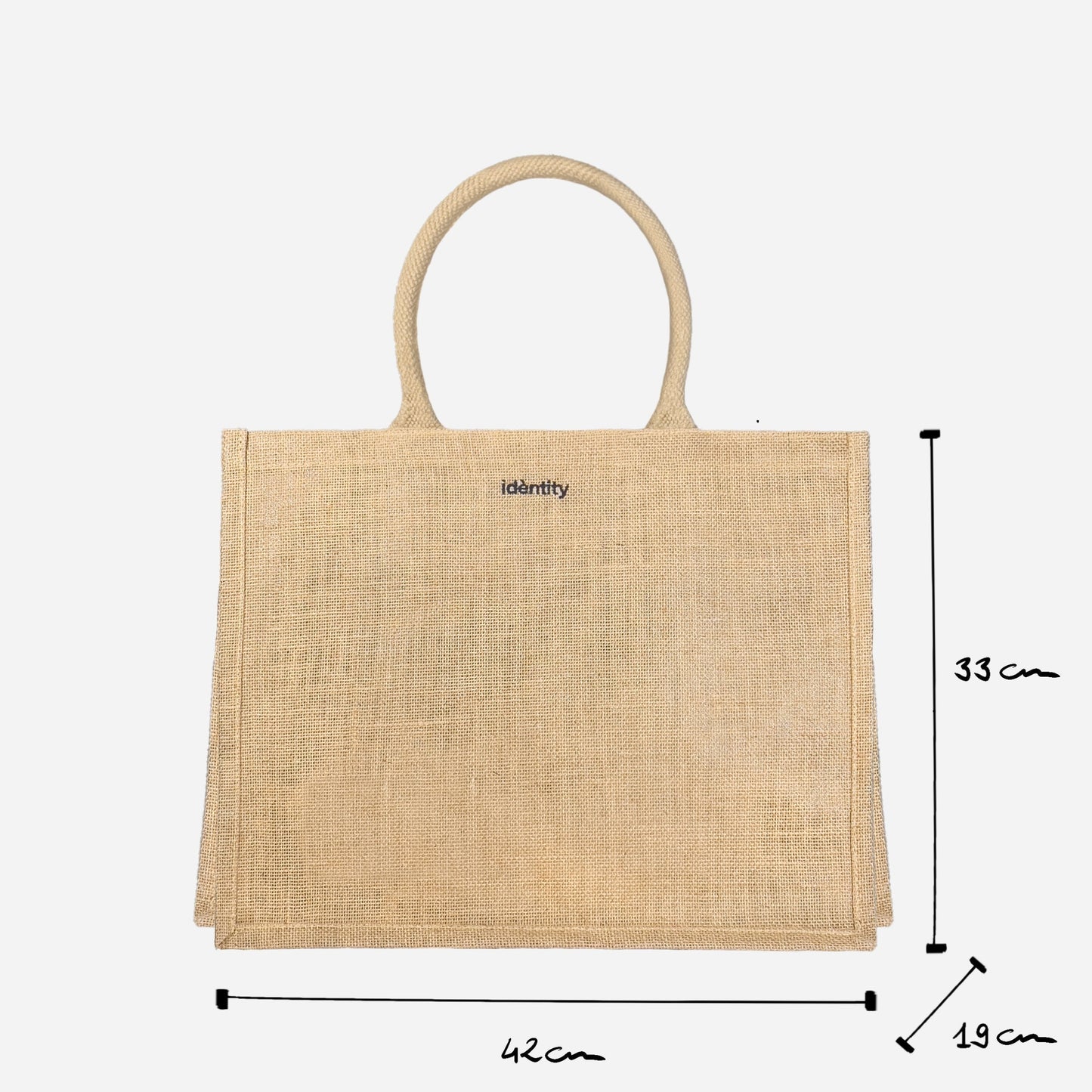 Borsa in Juta con manici in corda personalizzata con ricamo Borsa in Juta con manici in corda personalizzata con ricamo