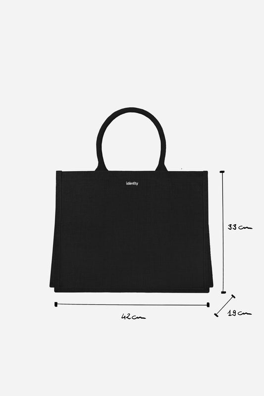 Borsa Tote in Juta - Nero