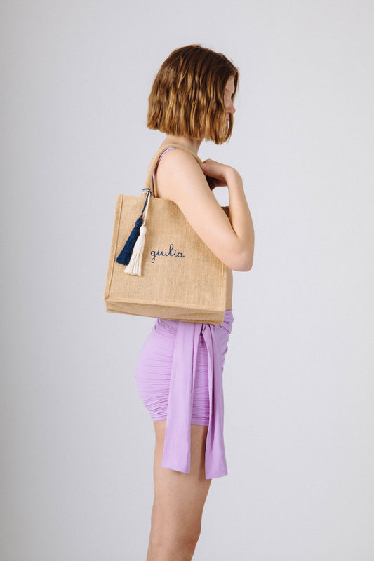 Jute Midi Bag - Natural